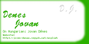 denes jovan business card